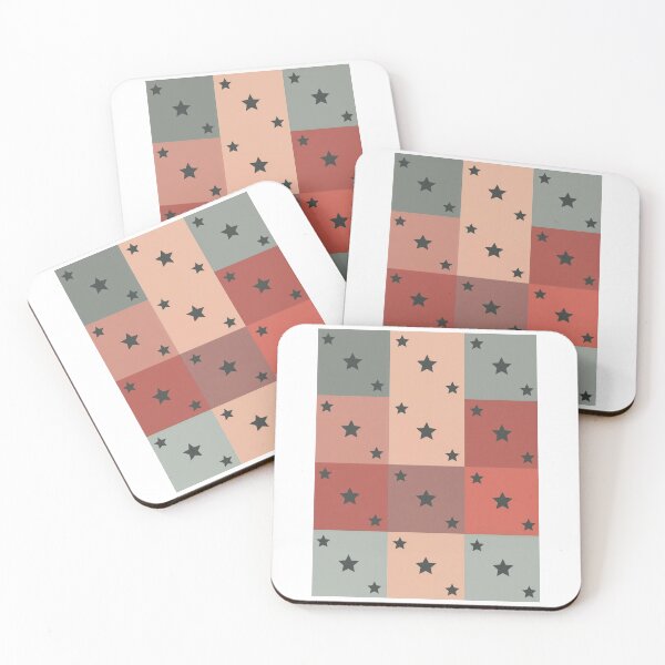 Item preview, Little black stars patchwork in brown designed and sold by uunaa.