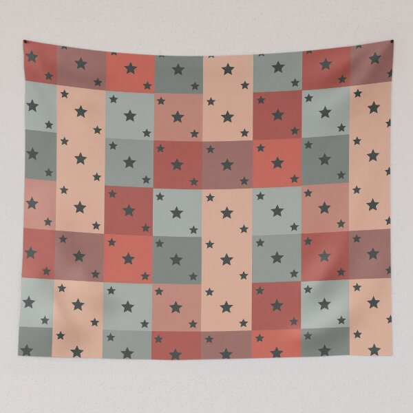 Item preview, Little black stars patchwork in brown designed and sold by uunaa.