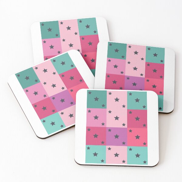 Item preview, Little black stars patchwork in turquoise designed and sold by uunaa.