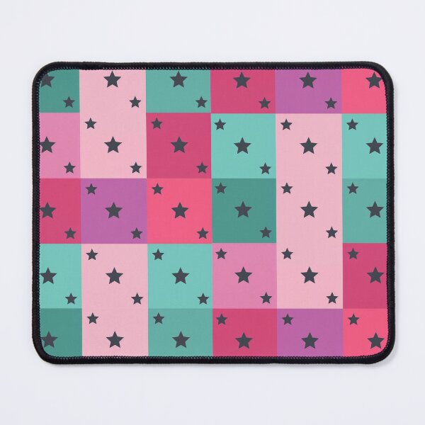 Item preview, Little black stars patchwork in turquoise designed and sold by uunaa.
