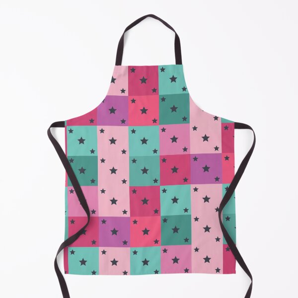 Item preview, Little black stars patchwork in turquoise designed and sold by uunaa.
