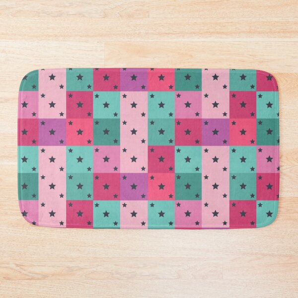 Item preview, Little black stars patchwork in turquoise designed and sold by uunaa.