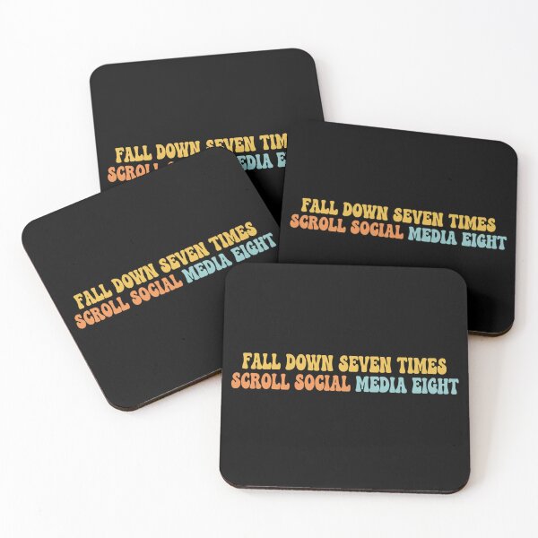 Item preview, Fall Down Seven Times Scroll Social Media Eight - Groovy Retro Joke designed and sold by Bowniko^^.