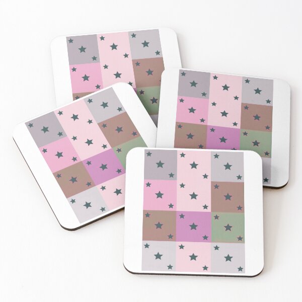Item preview, Little black stars patchwork in pink designed and sold by uunaa.