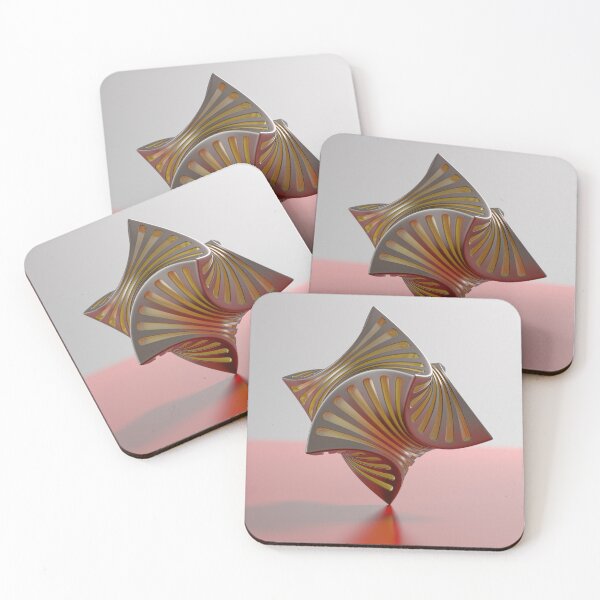 Item preview, 3D Stellar Sculpture - Futuristic Design, Golden Glow - Metal Poster designed and sold by Keltoi-art.