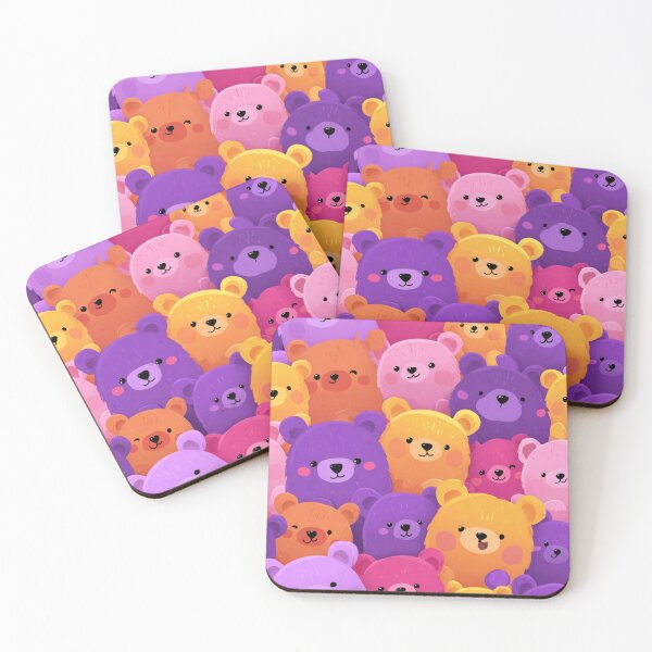 Item preview, Cute Colorful Teddy Bear Pattern Kawaii Bears designed and sold by NicolasGlowArt.