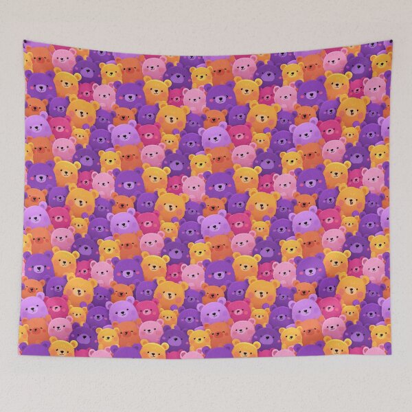 Item preview, Cute Colorful Teddy Bear Pattern Kawaii Bears designed and sold by NicolasGlowArt.