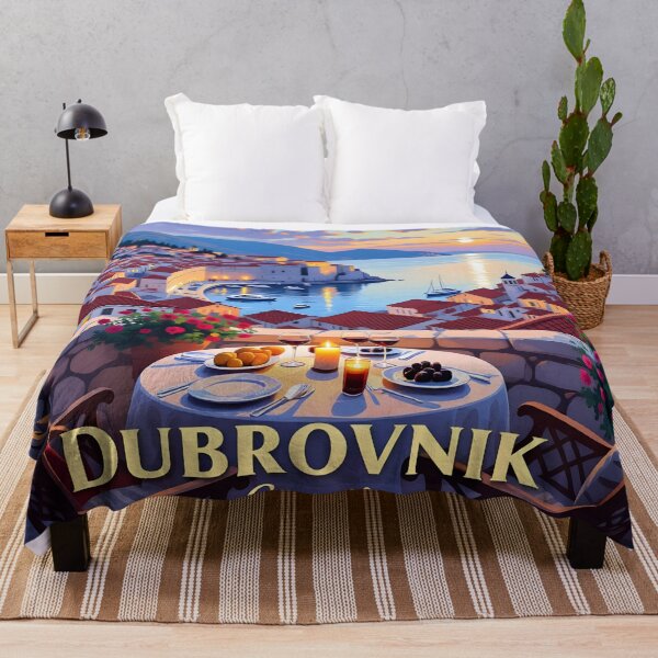 Item preview, Dubrovnik, Croatia: Vintage-Style Painterly Travel Poster designed and sold by LSVart.