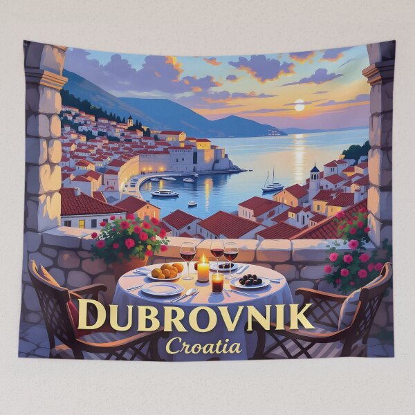 Item preview, Dubrovnik, Croatia: Vintage-Style Painterly Travel Poster designed and sold by LSVart.