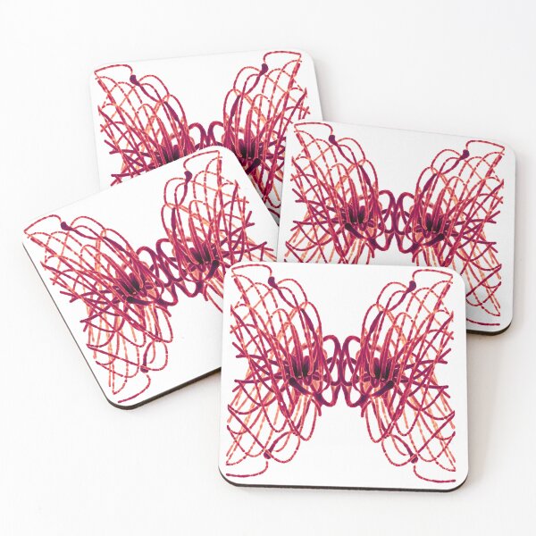 Item preview, Abstract 3D Butterfly - Digital Sculpture - Red Thread - Illuminated Poster designed and sold by Keltoi-art.