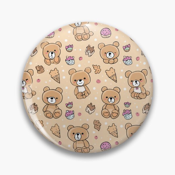 Item preview, Kawaii Bear Desserts Pattern Cute Teddy Sweet Treats designed and sold by NicolasGlowArt.