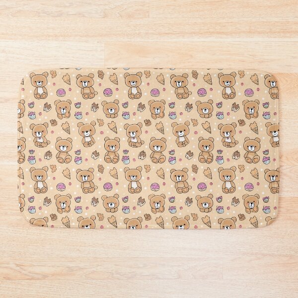 Item preview, Kawaii Bear Desserts Pattern Cute Teddy Sweet Treats designed and sold by NicolasGlowArt.