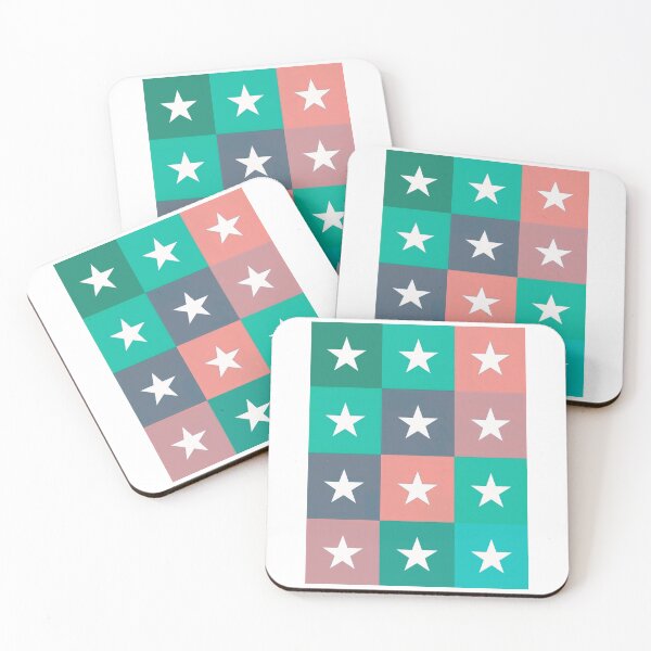 Item preview, Stars patchwork in turquoise designed and sold by uunaa.