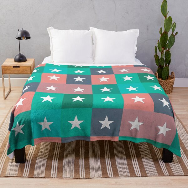 Item preview, Stars patchwork in turquoise designed and sold by uunaa.