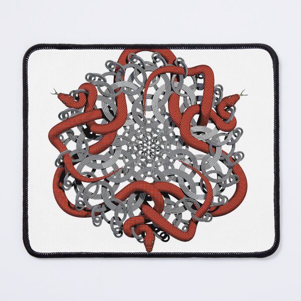 Item preview, 3D Knotted Snakes - Escher Art Complex Geometry - Mandala Poster designed and sold by Keltoi-art.