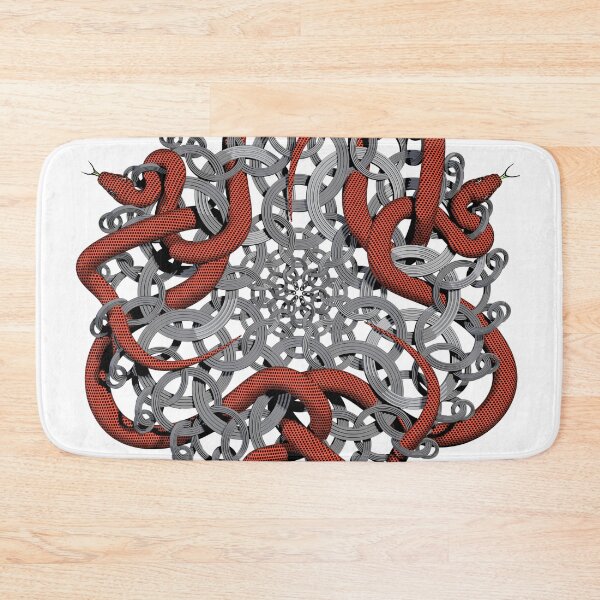 Item preview, 3D Knotted Snakes - Escher Art Complex Geometry - Mandala Poster designed and sold by Keltoi-art.