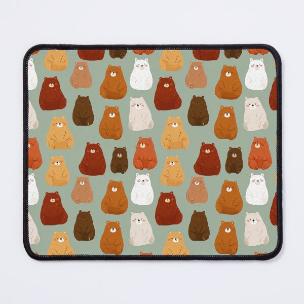 Item preview, Cute Smiling Bear Pattern Forest Animals designed and sold by NicolasGlowArt.