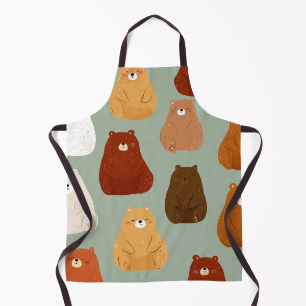 Item preview, Cute Smiling Bear Pattern Forest Animals designed and sold by NicolasGlowArt.