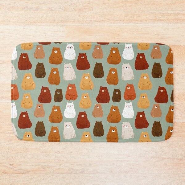 Item preview, Cute Smiling Bear Pattern Forest Animals designed and sold by NicolasGlowArt.