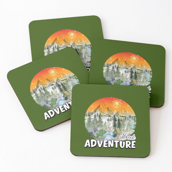 Item preview, Retro Seek Adventure Vintage Mountain Camping Sunset designed and sold by paws-peaks-adv.