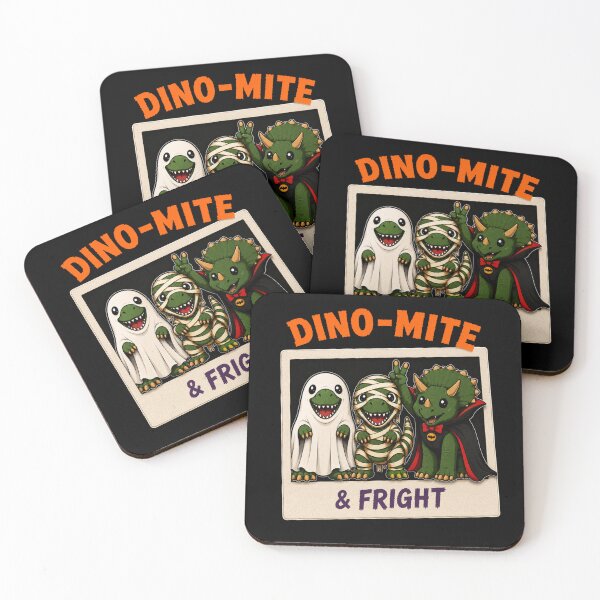 Item preview, Dino-Mite & Fright – Cute Halloween Dinosaur Ghost Mummy Vampire Design designed and sold by Fangtasia77.