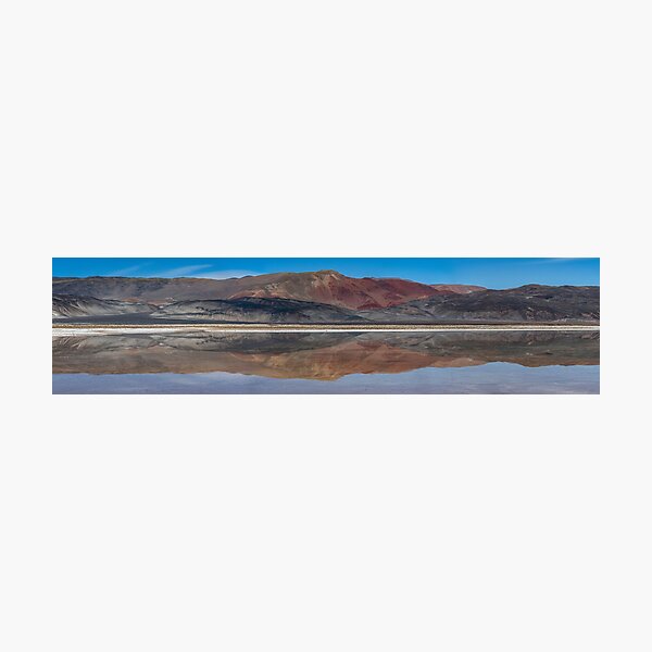 Item preview, Laguna Escondida Mirror - Panoramic Photo Mountain Reflection - Water Poster designed and sold by Keltoi-art.