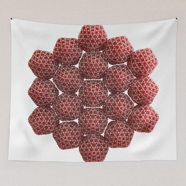 Item preview, Icosahedral Structure - Geometric Red 3D Art - Cube Poster designed and sold by Keltoi-art.