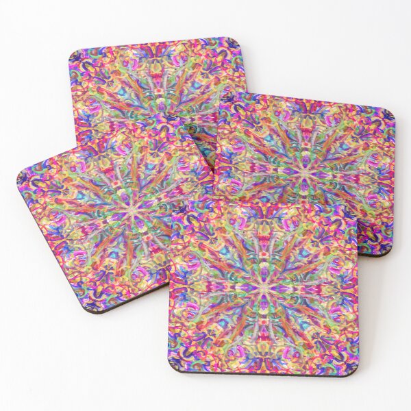 Item preview, Psychedelic Kaleidoscope - Abstract Mosaic Painting - Canvas Print designed and sold by Keltoi-art.