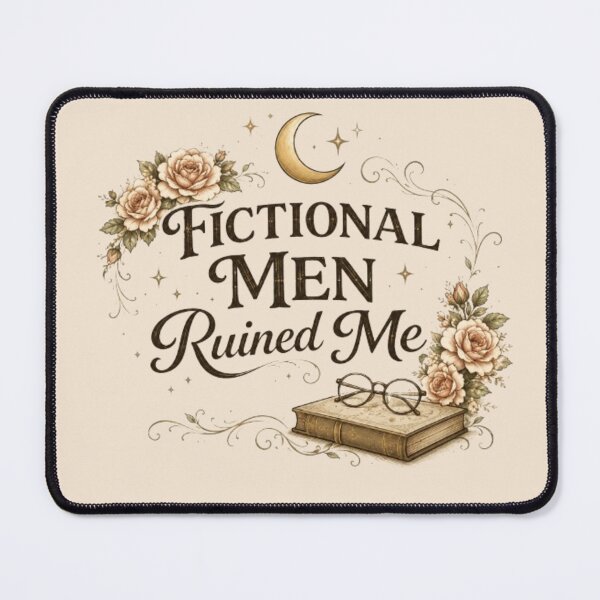 Item preview, Fictional Men Ruined Me – Cozy Fantasy Reader Aesthetic Design designed and sold by Moonwoven Studio.