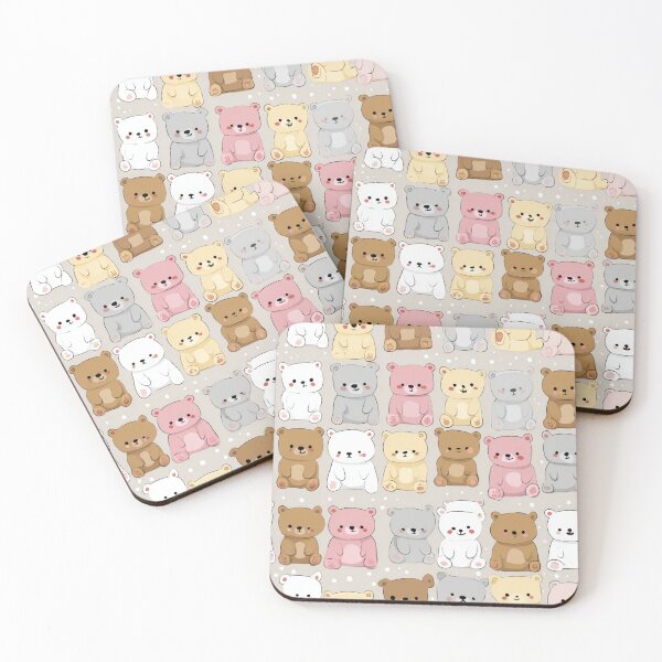 Item preview, Cute Kawaii Pastel Teddy Bear Cub Pattern Design designed and sold by NicolasGlowArt.