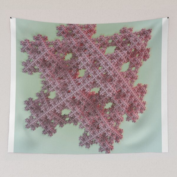 Item preview, Red Cosmic Fractal - 3D Lace Digital Art - Math Poster designed and sold by Keltoi-art.