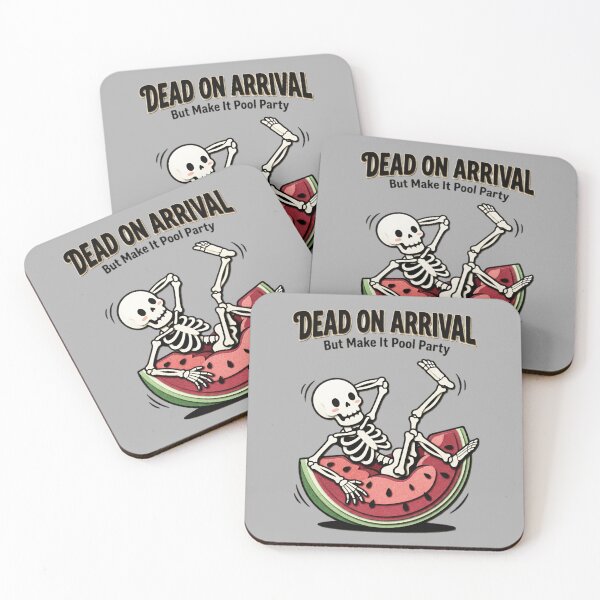 Item preview, Dead On Arrival But Make It Pool Party Skeleton Watermelon — Funny Summer Graphic  designed and sold by SkTee2k.
