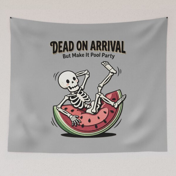 Item preview, Dead On Arrival But Make It Pool Party Skeleton Watermelon — Funny Summer Graphic  designed and sold by SkTee2k.