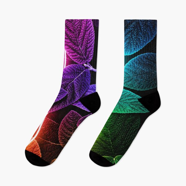 Item preview, Neon Rainbow Leaves with Glowing Frame Aesthetic designed and sold by Exodoi.