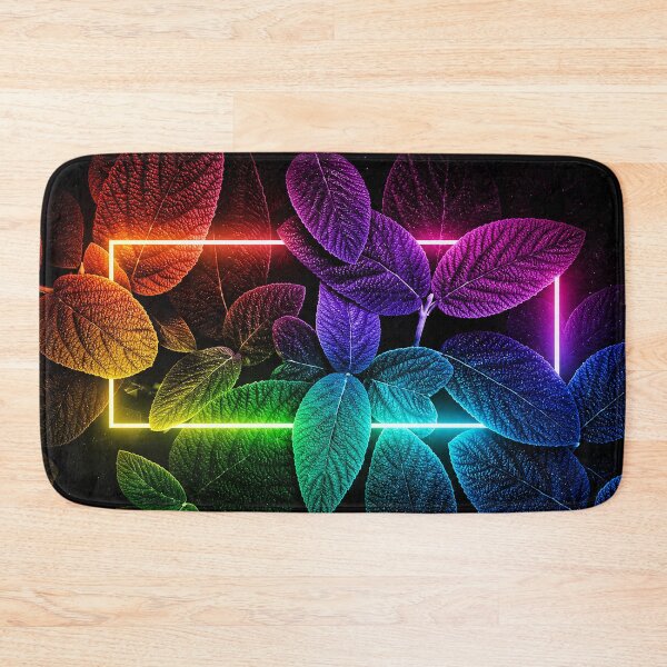 Item preview, Neon Rainbow Leaves with Glowing Frame Aesthetic designed and sold by Exodoi.
