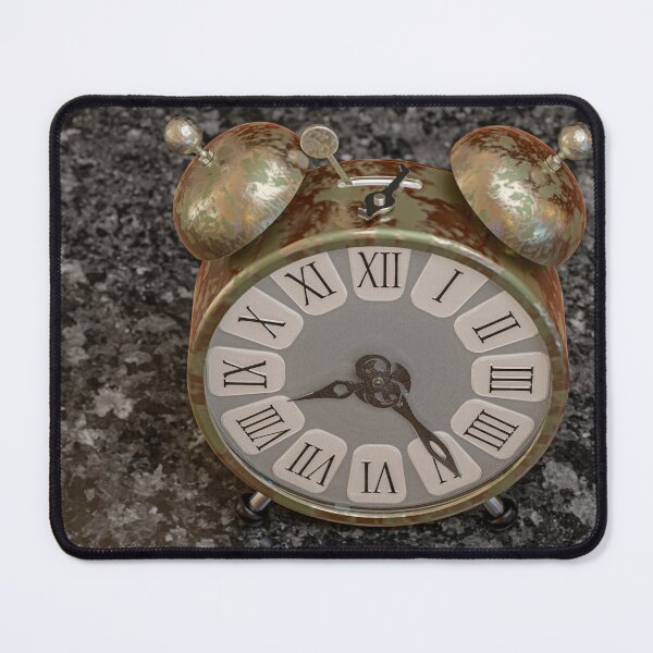 Item preview, Vintage Oxidized Alarm Clock - Photorealistic 3D Rendering of Rust - Steampunk Poster designed and sold by Keltoi-art.