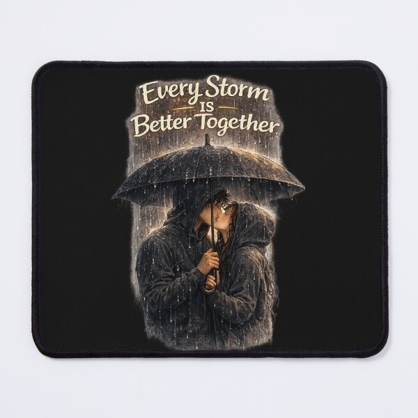 Item preview, Every Storm Is Better Together – Romantic Couple Under Umbrella designed and sold by IrynaLineArt.