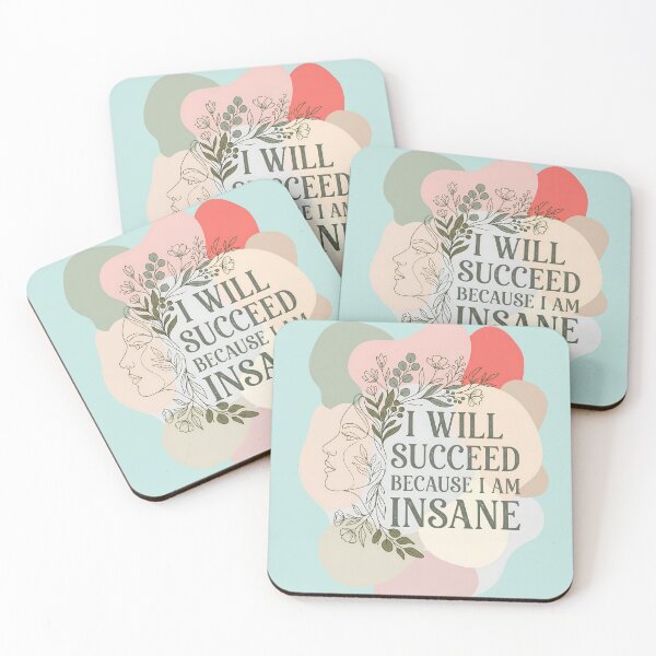 Item preview, I Will Succeed Because I Am Insane Line Art Pastel designed and sold by KateLeap.