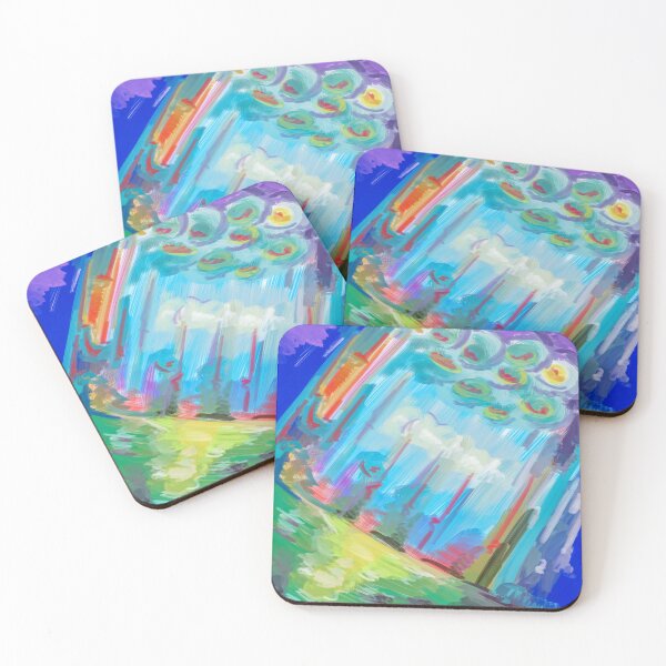 Item preview, Celestial Dynamism - Abstract Painting in Vibrant Colors - Canvas Print designed and sold by Keltoi-art.