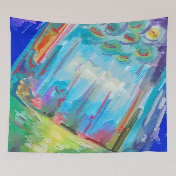 Item preview, Celestial Dynamism - Abstract Painting in Vibrant Colors - Canvas Print designed and sold by Keltoi-art.