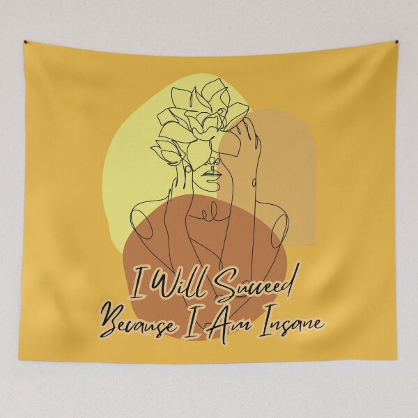 Item preview, I Will Succeed Because I Am Insane Boho Line Art designed and sold by KateLeap.