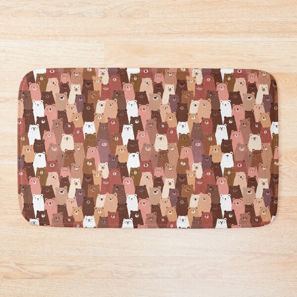Item preview, Cute Happy Bear Crowd Adorable Woodland Animal Pattern designed and sold by NicolasGlowArt.