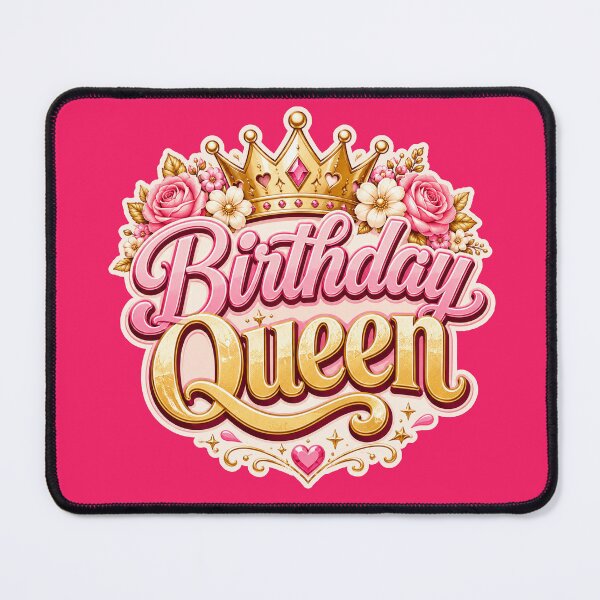 Item preview, Birthday Queen Floral Typography Design designed and sold by ArtsyExplorer.