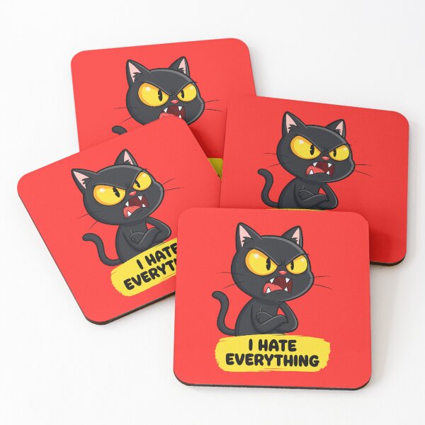 Item preview, Grumpy Black Cat - I Hate Everythings designed and sold by Juka-Arts-CC.