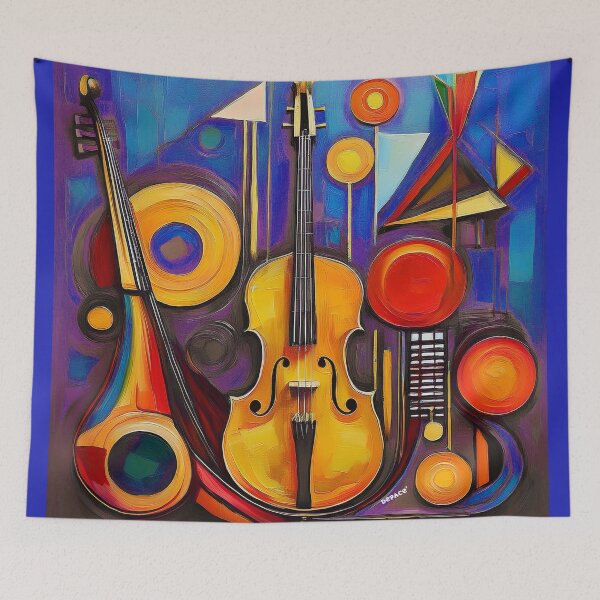 Item preview, Cubist Symphony in Cobalt designed and sold by mrpropcake.