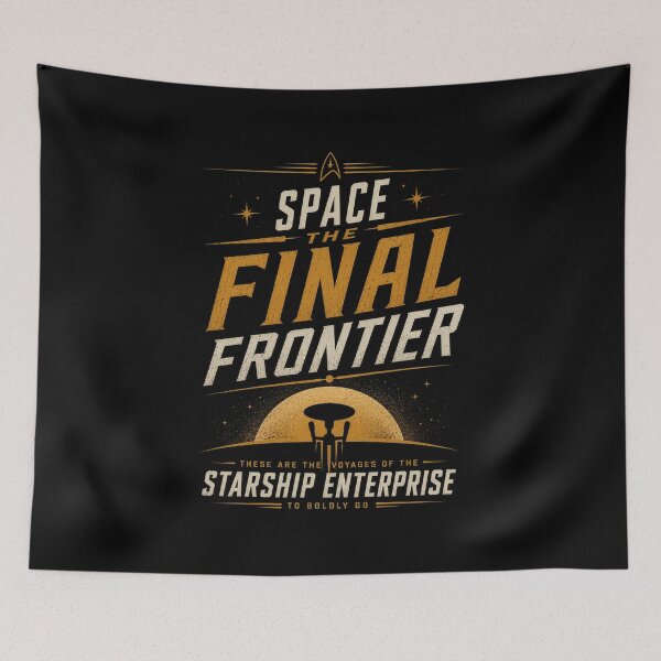 Item preview, Space The Final Frontier Starship Enterprise Retro Sci-Fi Typography designed and sold by Kate1art.