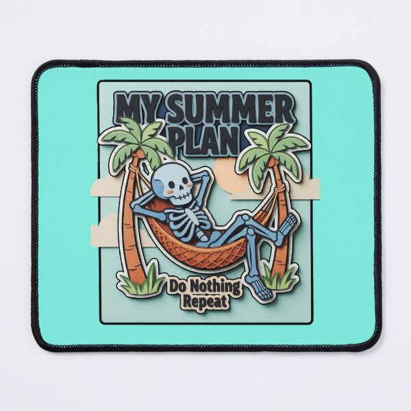 Item preview, My Summer Plan Do Nothing Repeat Skeleton Hammock Graphic — Funny Lazy Summer designed and sold by SkTee2k.