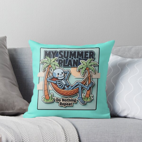 Item preview, My Summer Plan Do Nothing Repeat Skeleton Hammock Graphic — Funny Lazy Summer  designed and sold by SkTee2k.