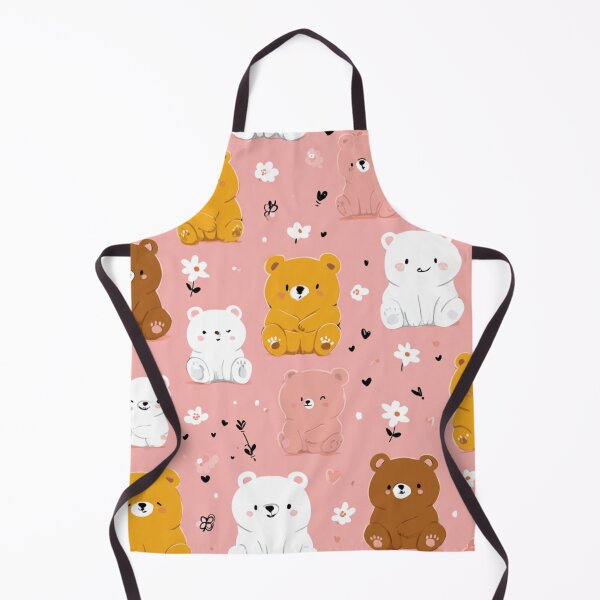 Item preview, Kawaii Cute Bear Cub Pink Floral Pattern designed and sold by NicolasGlowArt.