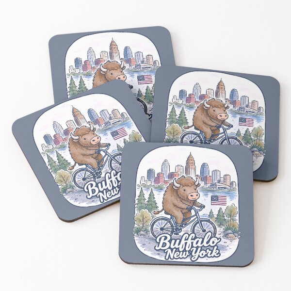 Item preview, Buffalo NY Bicycling Cute Cyclist Skyline Pride  designed and sold by HowToCanadian.
